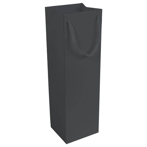 157 g/m2 matte laminated paper bottle shopping bag with gusset and bottom reinforcement