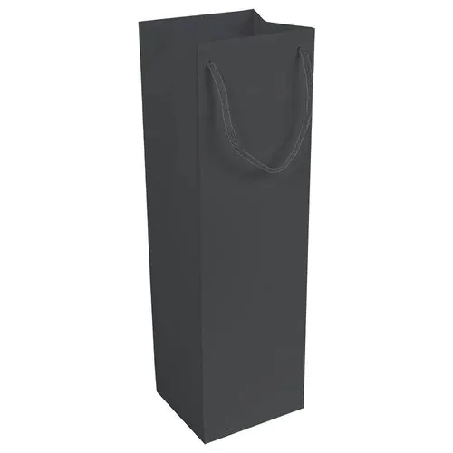 157 g/m2 matte laminated paper bottle shopping bag with gusset and bottom reinforcement 157 g/m2 matte laminated paper bottle shopping bag with gusset and bottom reinforcement