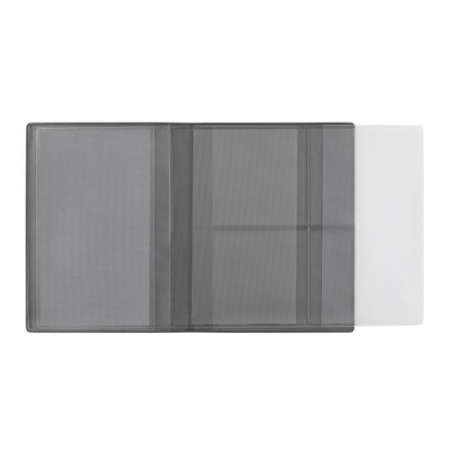 CreativDesign® Porte-cartes d'identité "Euro" velours gris avec insert