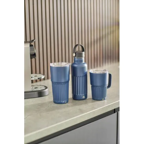 Recycled stainless steel double-walled travel mug (450 ml) Calo Recycled stainless steel double-walled travel mug (450 ml) Calo
