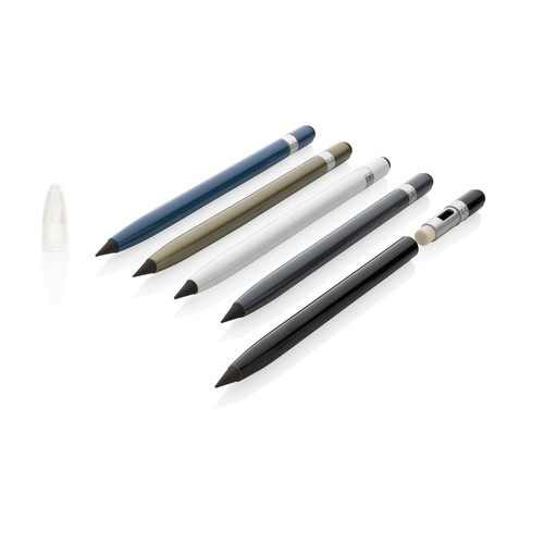 Aluminium inkless pen with eraser