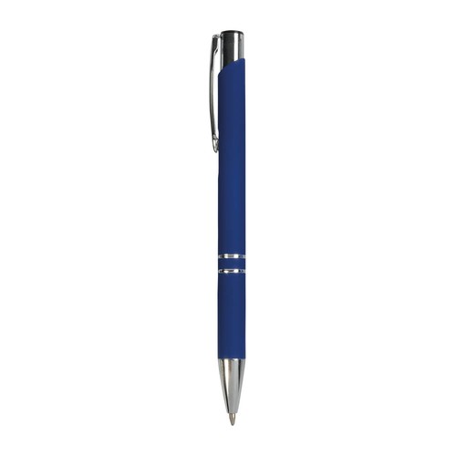 Aluminium snap pen with rubberised grip with 2 chrome trim rings Aluminium snap pen with rubberised grip with 2 chrome trim rings