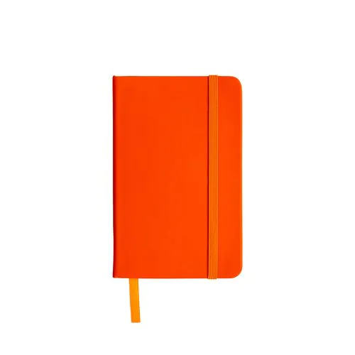 PU notebook with coloured elastic, ruled sheets (80 pages), satin bookmark