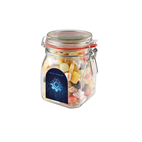 Bocal Weck de 0,9 litre rempli de bonbons