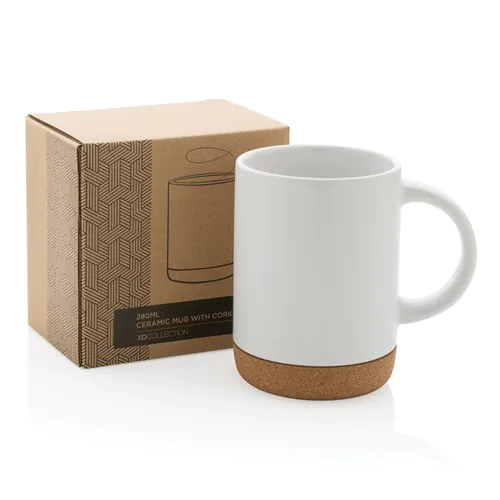 Taza de cerámica con base de corcho 280ml. Taza de cerámica con base de corcho 280ml.