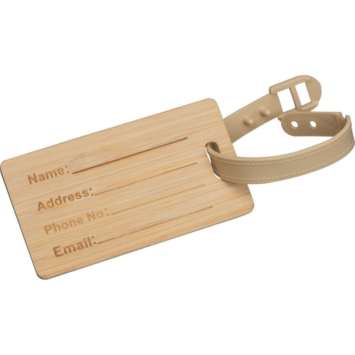 Bamboo luggage tag