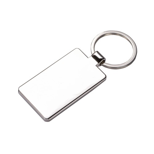 Porte-clés rectangulaire en métal avec façade en bambou Porte-clés rectangulaire en métal avec façade en bambou