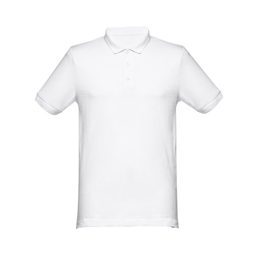 THC MONACO WH. Polo da uomo a maniche corte in cotone cardato