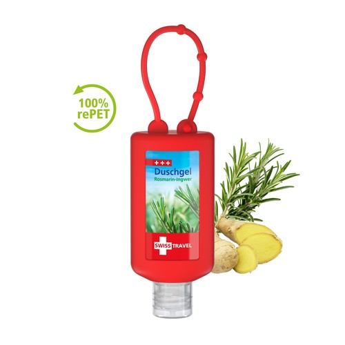 Shower Gel Rosemary-Ginger, 50 ml Bumper (red), Body Label