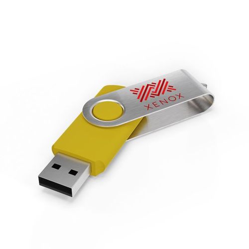 USB Stick Twister (Geel, 128GB 2.0, Bedrukking in full colour voorzijde, Bedrukking in full colour achterzijde) USB Stick Twister (Geel, 128GB 2.0, Bedrukking in full colour voorzijde, Bedrukking in full colour achterzijde)