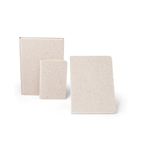ORGANIC SEMI-RIGID. Bloc-notes A5 avec couverture semi-rigide en matière organique d'éléphant (80%)