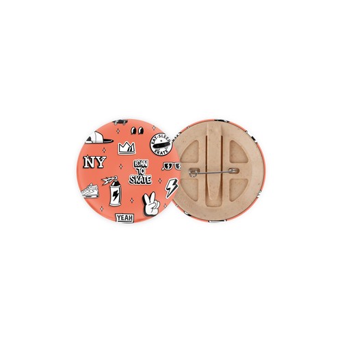 Bio-button 56mm mit doppelt gesicherter Nadel