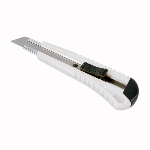 ABS Stanley knife with locking mechanism, large, 2 spare blades