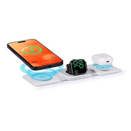 15W MAGNETIC WIRELESS CHARGER IN SOFT TOUCH PLASTIC