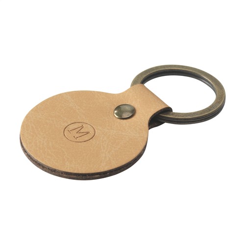 Recycled Leather Keyring Round
