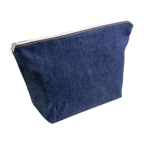 Beauty case en coton DENIM 220 g/m2 (85% coton - 15% polyester) avec fermeture éclair Beauty case en coton DENIM 220 g/m2 (85% coton - 15% polyester) avec fermeture éclair