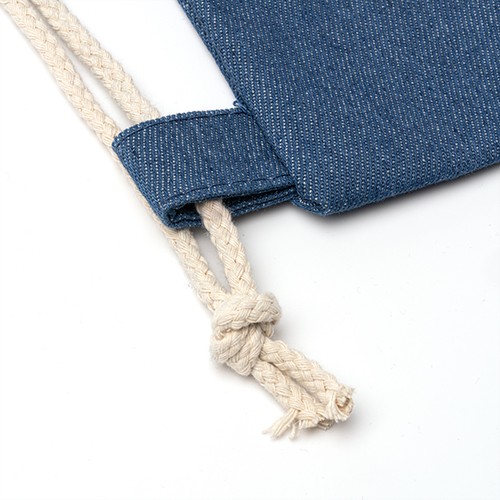 Mochila en denim reciclado con cierre con cordón d Dimas