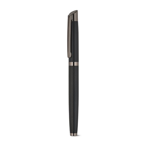 KINGSLEY. Ensemble composé d'un stylo à bille et d'un stylo roller en aluminium, avec encre bleue Dokumental