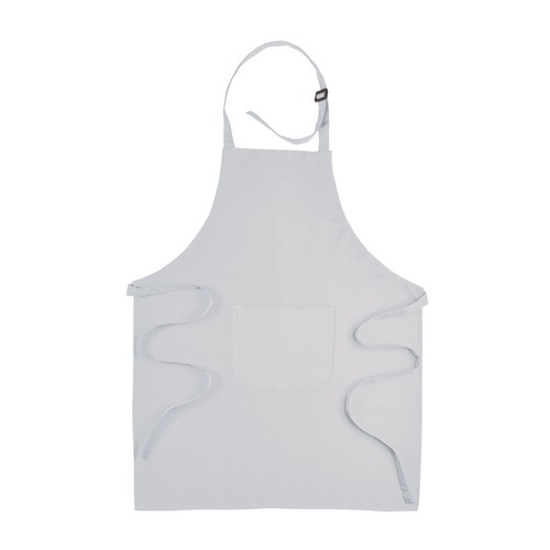 30% cotton/70% polyester (180 g/m2) long cooking apron with front pocket and metal buckle 30% cotton/70% polyester (180 g/m2) long cooking apron with front pocket and metal buckle