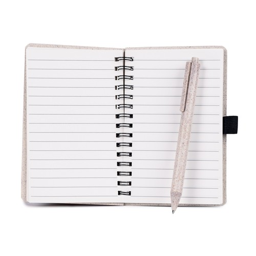 LIBRETA DE PAPEL FABRICADO CON CARBONATO DE CALCIO+PE, PAJA DE TRIGO Y PLÁSTICO