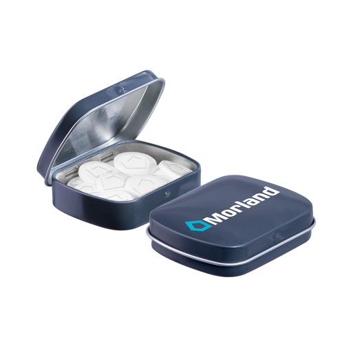 Mini scharnierblikje met logo mints Mini scharnierblikje met logo mints