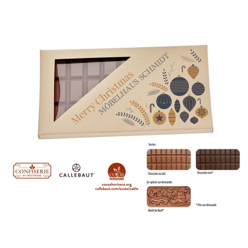 Chocolate 100 g Bar in Carton, Callebaut Milk chocolate calendar Chocolate 100 g Bar in Carton, Callebaut Milk chocolate calendar