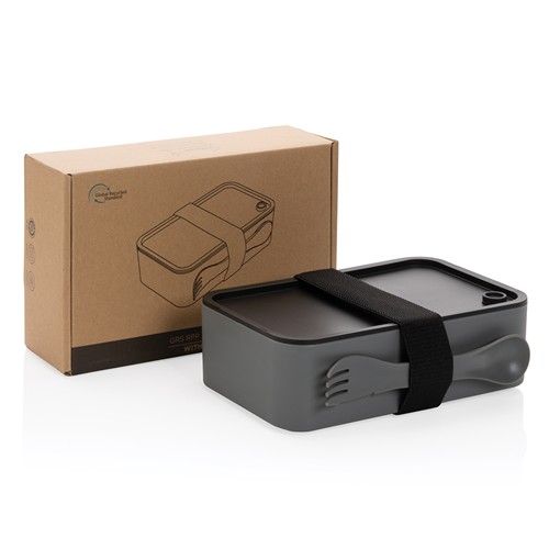 GRS recycled PP lunch box with spork GRS recycled PP lunch box with spork