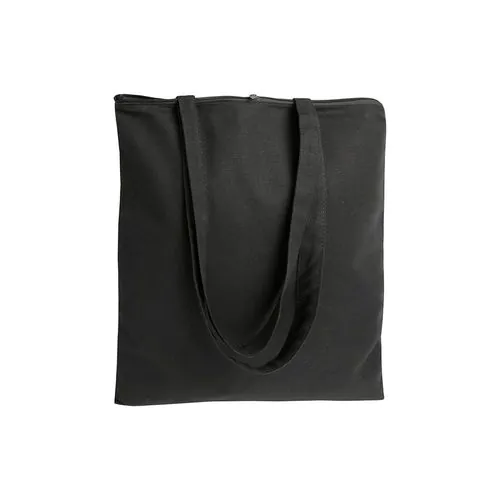 Shopper en coton 220 g/m, anses longues anses longues et fermeture avec zip Shopper en coton 220 g/m, anses longues anses longues et fermeture avec zip