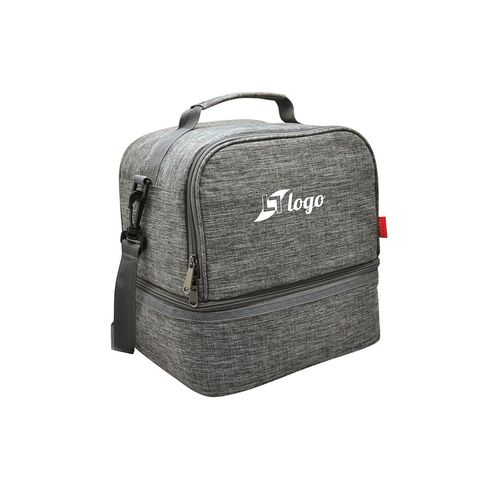 Insulated bento bag 'Uji', RPET heather grey