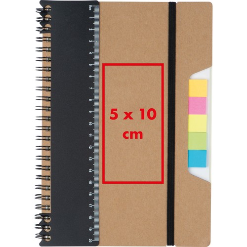 A5 Notebook with ruler and sticky notes A5 Notebook with ruler and sticky notes