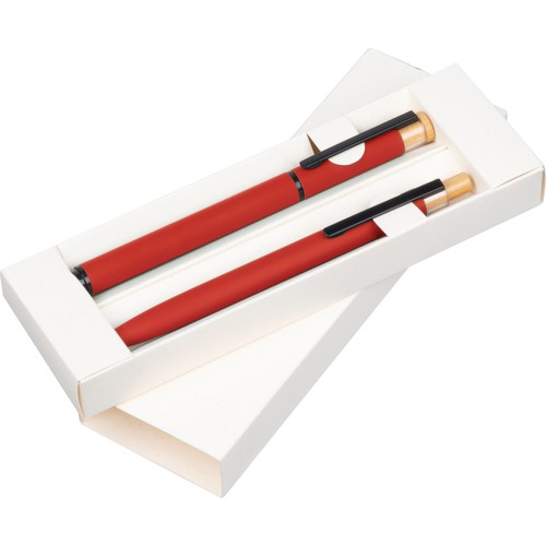 Set décriture avec stylo à bille et roller en aluminium recyclé