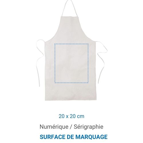 Tablier coton LUBERON 155 - Blanc