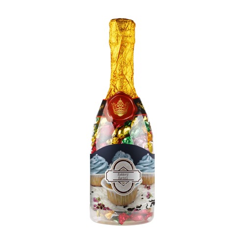 Champagne bottle metallic sweets
