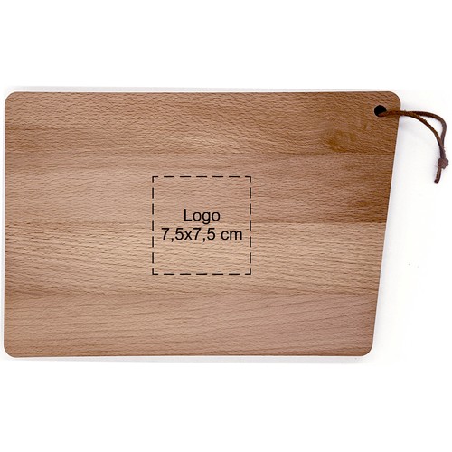 Beech board with leather strap 30x20 cm