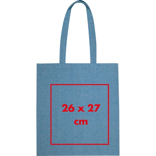 Borsa in cotone riciclato con manici lunghi Borsa in cotone riciclato con manici lunghi