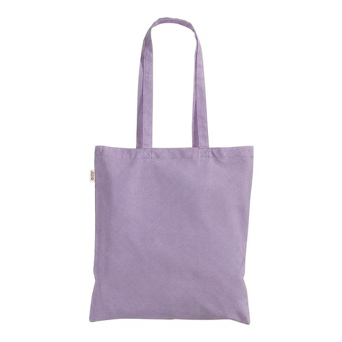 Plain-coloured shopper bag in 140 g/m2 recycled cotton. GRS certified