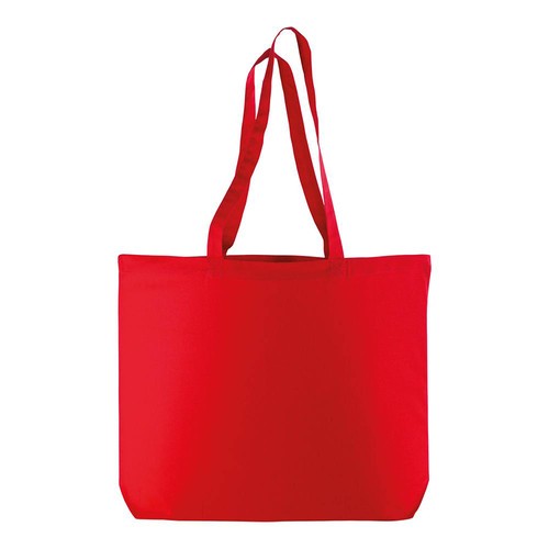 135 g/m2 cotton shopping bag, long handles and bottom gusset