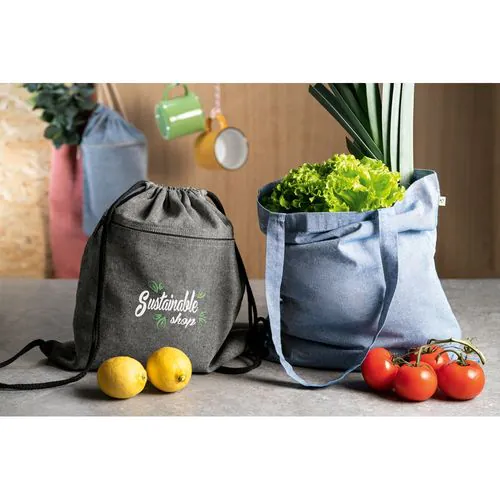 RYNEK. Recycled cotton bag (70%) and polyester (30% rPET) (140 g/m²) RYNEK. Recycled cotton bag (70%) and polyester (30% rPET) (140 g/m²)