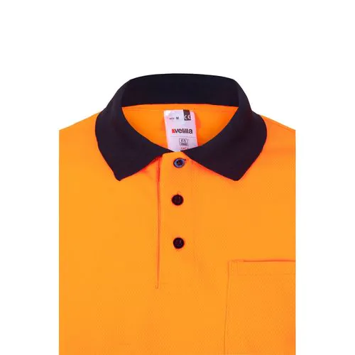 VL VULCAN. Two-tone bird-eye polo shirt (160g/m²) with long sleeves, in polyester (100%) VL VULCAN. Two-tone bird-eye polo shirt (160g/m²) with long sleeves, in polyester (100%)