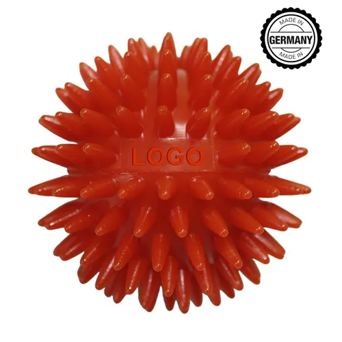 Balle de massage hérisson avec gaufrage rectangulaire (78 mm, rouge), "Made in Germany" Balle de massage hérisson avec gaufrage rectangulaire (78 mm, rouge), "Made in Germany"