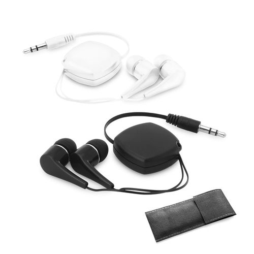 PINEL. Auriculares con cable retráctil de 0.75m en ABS PINEL. Auriculares con cable retráctil de 0.75m en ABS