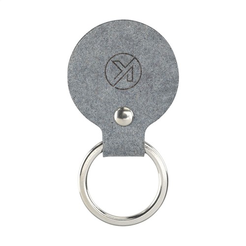 Recycled Denim Textile Keyring Round