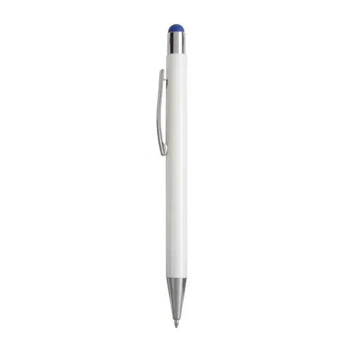 Aluminum push button ball pen with colored touch screen and laser engraved logo