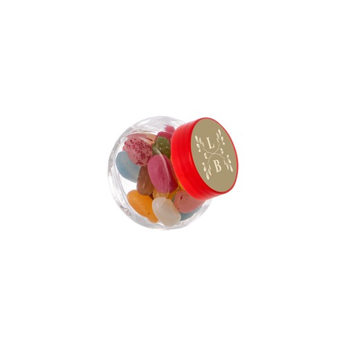 Micro glass jar 50 ml, filled with candy Micro glass jar 50 ml, filled with candy