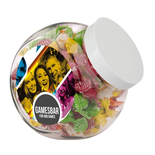 Bocal en verre de 2 litres, rempli de bonbons Bocal en verre de 2 litres, rempli de bonbons