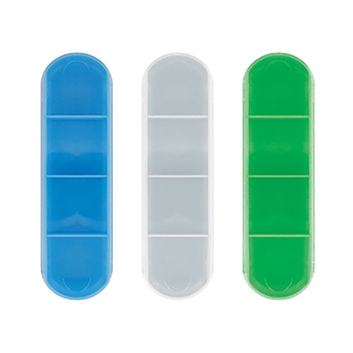 Daily pill-box with sliding lid