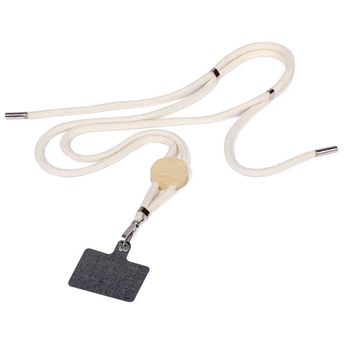 PORTE-BADGE AVEC SUPPORT TÉLÉPHONE, EN COTON, BAMBOU ET POLYESTER