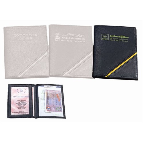 CreativDesign® Porte-cartes d'identité "CD" noir/jaune