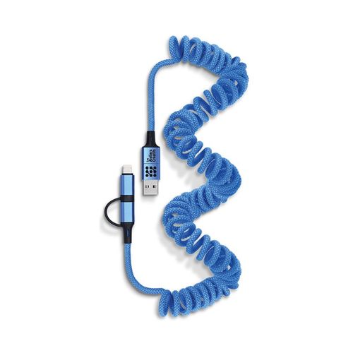 6-IN-1 FAST CHARGING AND DATA TRANSFER SPRING RETRACTABLE CABLE