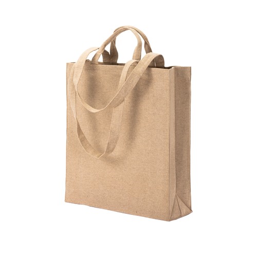 Bolsa con fuelle de algodón reciclado, 280 g/m², con doble asa. Bolsa con fuelle de algodón reciclado, 280 g/m², con doble asa.